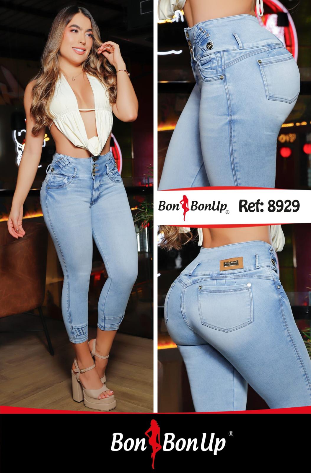 Pantalón Jean Celeste Tobillero 8929